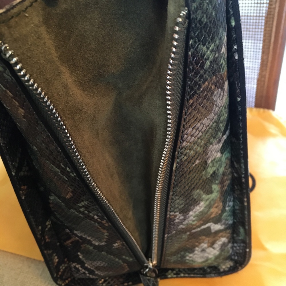 Valentino Leather Expandable Python Snakeskin Emb… - image 3